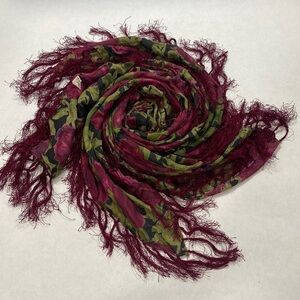 Zazou wrap scarf fringed floral
